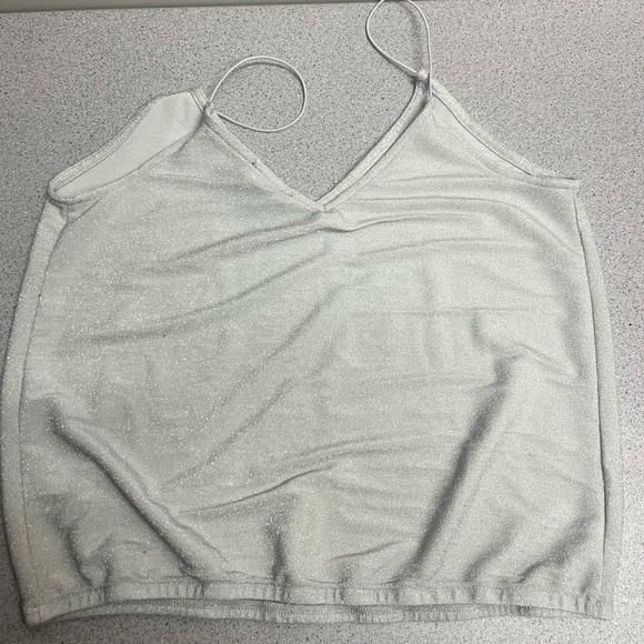 Express tank top with stretchy straps and stretch bottom, silver glitter color - Picture 2 of 2
